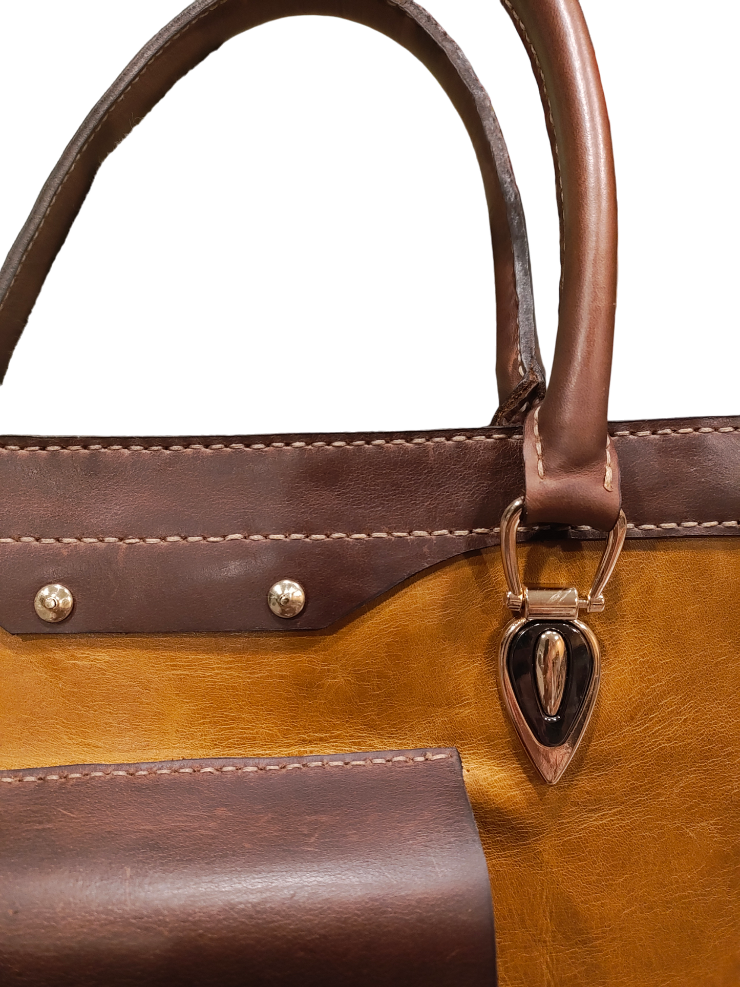 All-Leather Tote Bag with Finished Lined Interior