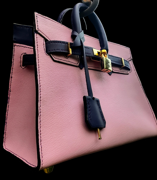 Birkin-Inspired Bag in Luxury Pink Goatskin